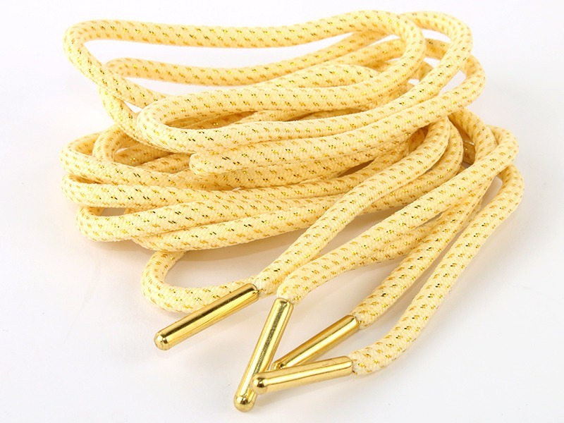 金属飾り メッシュ入り シューレース 丸紐 靴紐 靴ひも スニーカー スポーツシューズなど 160×0.4CM#ホワイト拍卖