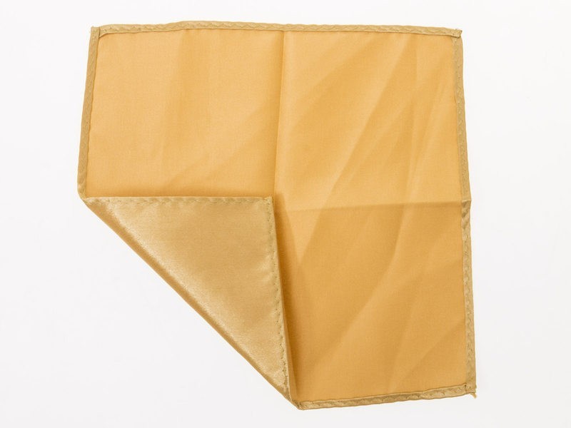 メンズファション ビジネス カジュアル 光沢感 無地 ポケットチーフ ハンカチ#ゴールド拍卖