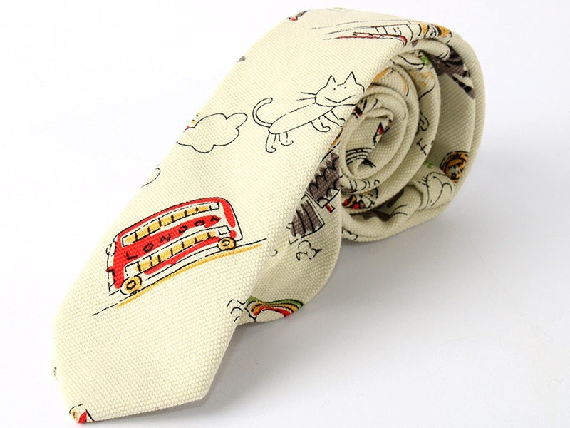 メンズ ファッション普段着 カジュアルなど 細身ネクタイ コットン#模様045拍卖