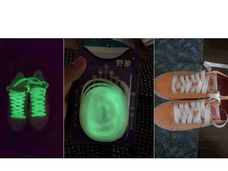 スポーツに最適 スニーカーなど 夜光タイプ カジュアル シューレース 平紐 靴紐 靴ひも#140CMネオングリーン拍卖