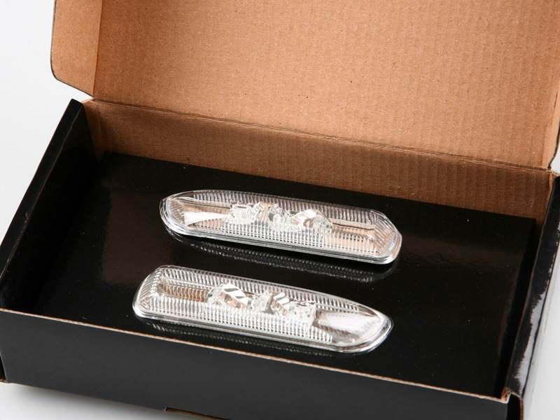 BMW用 E46 GH-AY20 前期クリアLED 3連サイドマーカー 3シリーズ 1998-2002年 サイドウインカー キャンセラー付拍卖