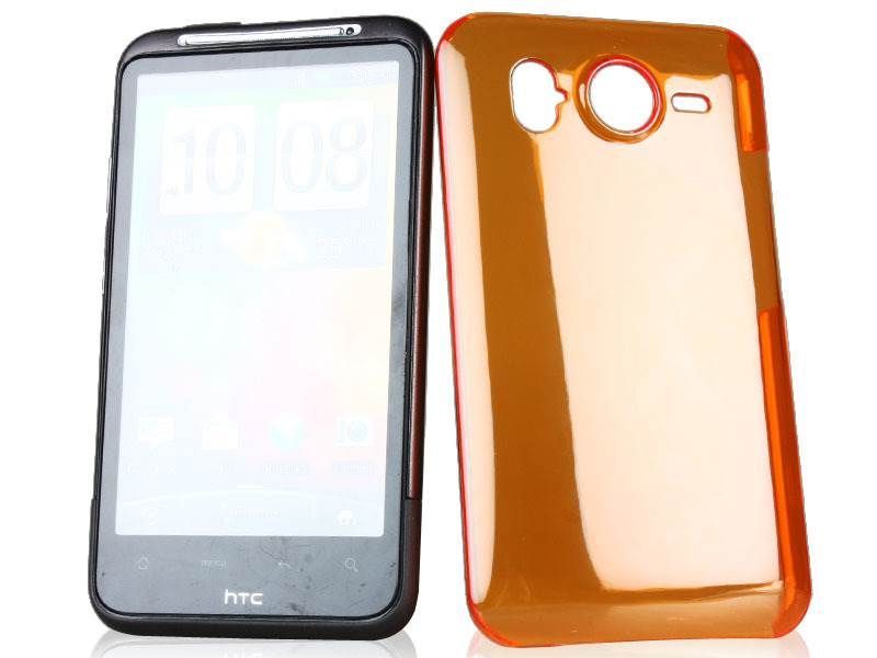 HTC Deire HD 001HTセミクリアハードケース#クリアオレンジ拍卖