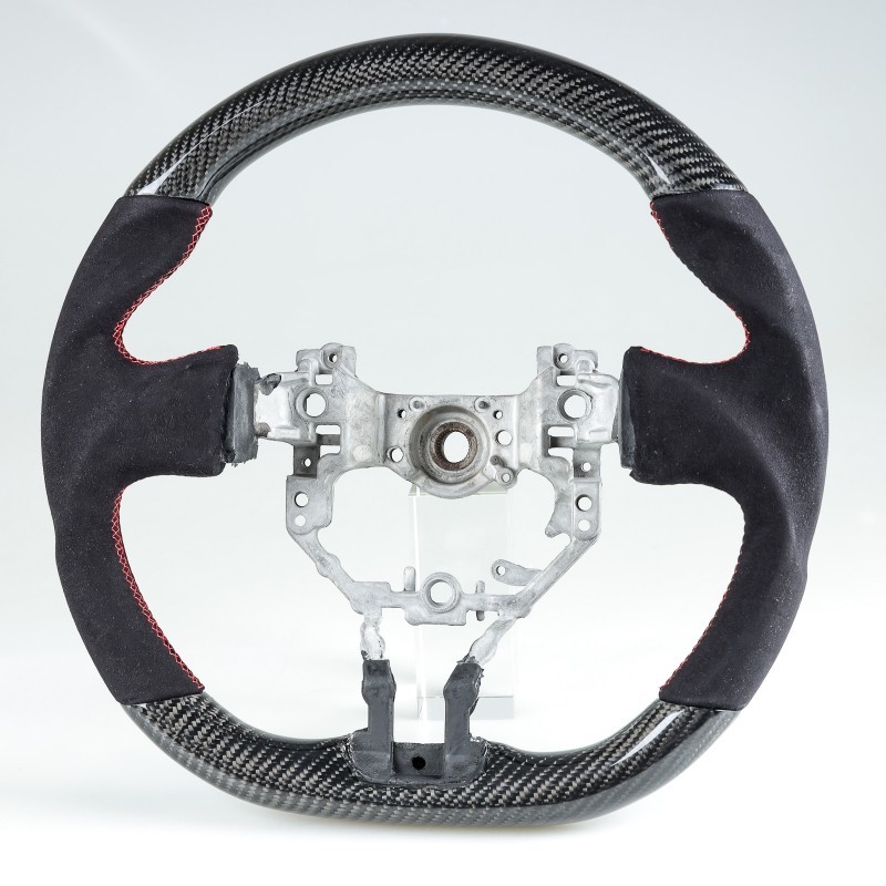 トヨタ用 86 スバル用 BRZ サイオン用 FR-S D型 ステアリング ホイール ハンドル カーボン×本革スエード拍卖