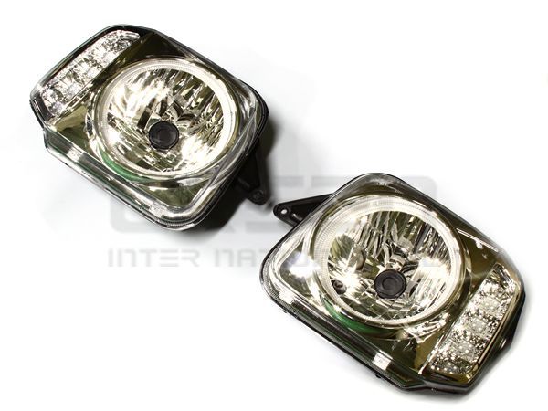 JB23 ジムニー CCFLリング付き LED ウィンカー ヘッドライト インナークリア クリスタルヘッドライト 左右セット 外装 交換 インナ拍卖