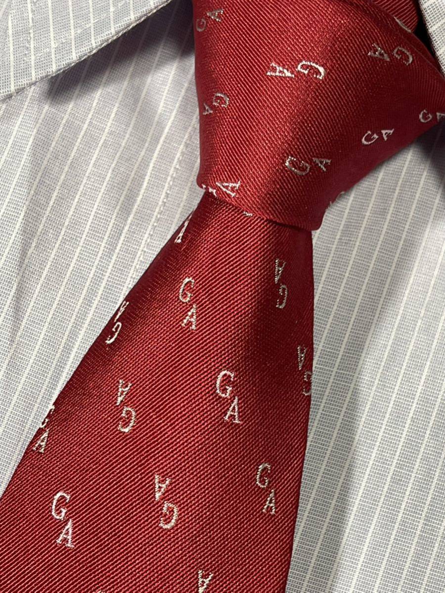 ほぼ未使用 ″GIORGIO ARMANI″ ジョルジオアルマーニ GAロゴ ブランドネクタイ 304059拍卖