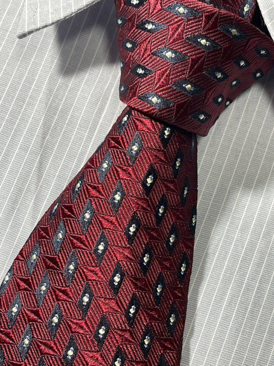 ほぼ未使用 ″ISAIA″ イザイア 小紋 セッテピエゲ ブランドネクタイ 304259拍卖