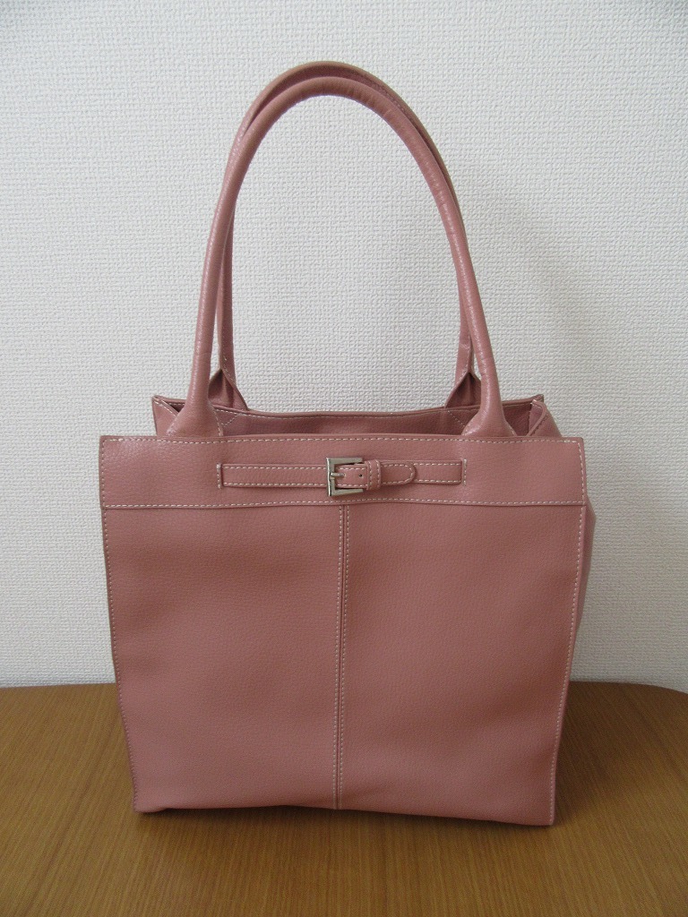 【23-15】OKPTA ショルダーバッグ 肩ひもなし ピンクベージュ系 中古 ANSWER拍卖