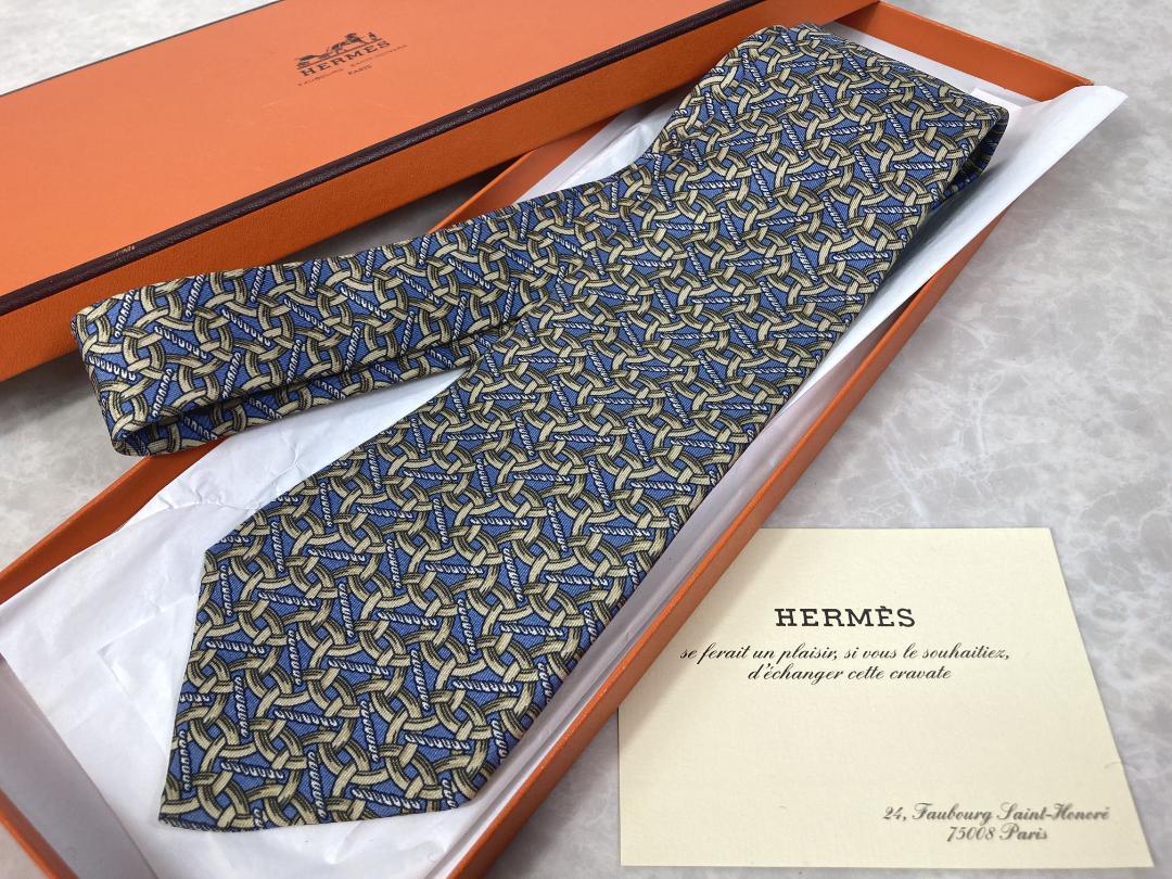 箱付き 美品☆HERMES エルメス ネクタイ シルク100% 9cm拍卖