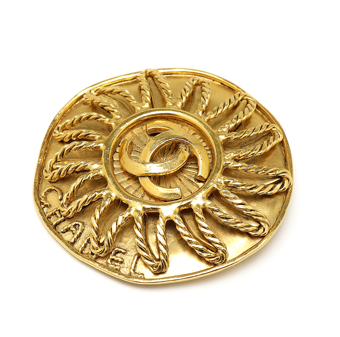 シャネル ブローチ ココマーク 太陽 ヴィンテージ 94A ゴールド CHANEL拍卖