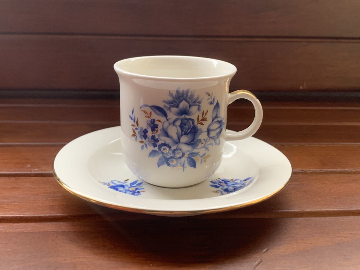 アラビア ARABIA コーヒーカップ ソーサー ARCTICA ヴィンテージ 陶器 ブルー 中古 フィンランド ブルー フラワー拍卖