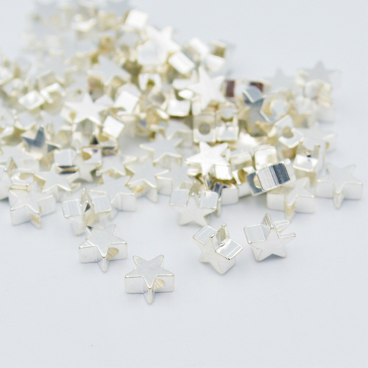 ビーズクラブ ロンデル メタルビーズ 星 シルバー 50個 5mm ブレスレット ネックレス 金具 金属ビーズ パーツ拍卖