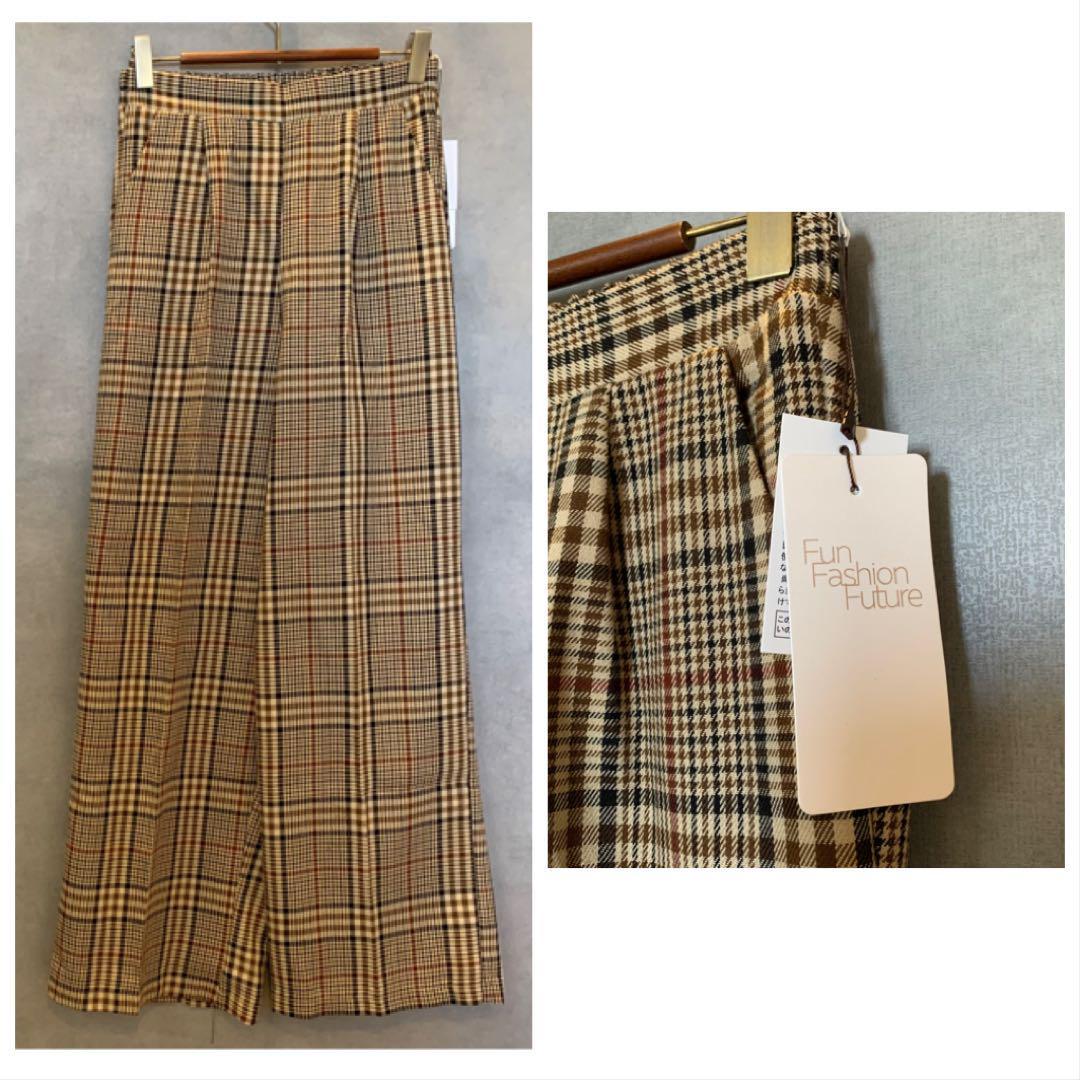 【新品未使用】秋冬チェックパンツ拍卖
