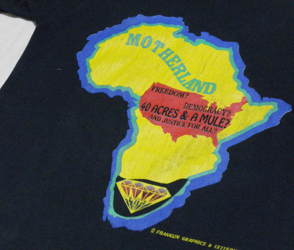 M【80’s/Tシャツ】アフリカ メッセージTシャツ アメリカ 戦争 奴隷 80年代 古着拍卖