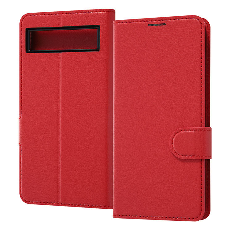 Google Pixel 6a ケース レッド 手帳型カバー 耐衝撃 マグネット スタンド シンプル オシャレ おしゃれ レイアウト拍卖