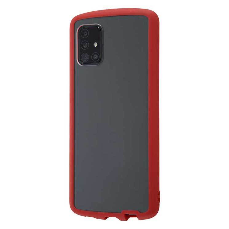 Galaxy A51 5G 耐衝撃ケース クリアレッド ハイブリッドカバー 硬度2H ストラップホール シンプル 保護 レイアウト RT-GA51CC14-CRM拍卖