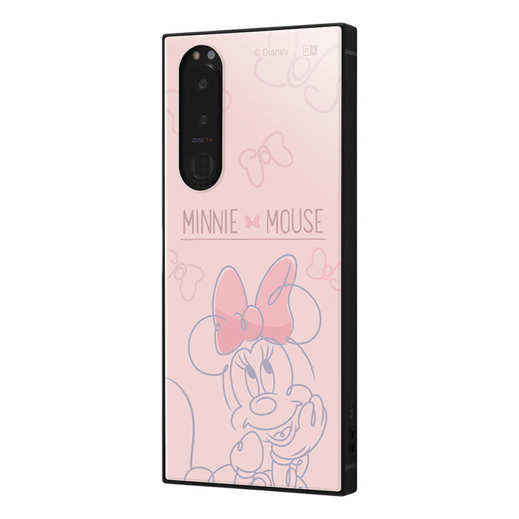 Xperia 5III ケース ディズニー ミニー ピンク リボン カバー キャラクター グッズ 耐衝撃 頑丈 ハイブリッド拍卖