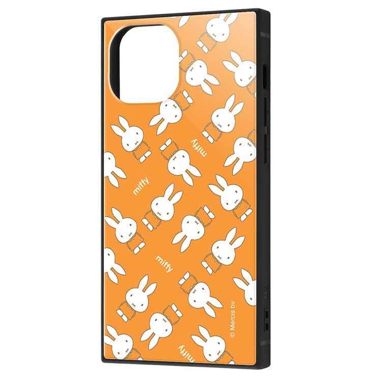 iPhone 13mini iPhone 12mini ケース ミッフィー オレンジ 耐衝撃カバー 四角 スクエア かわいい 可愛い おしゃれ キャラ イングレム拍卖