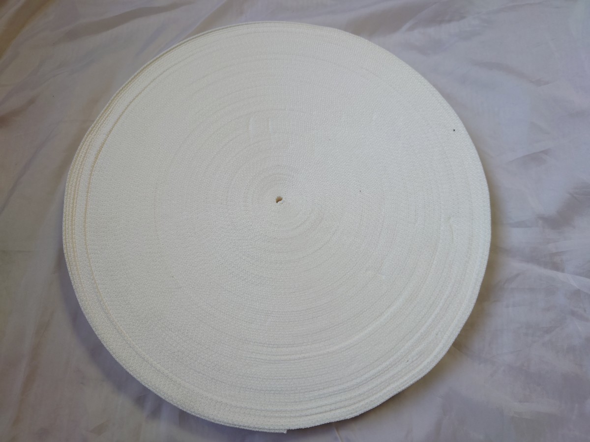 アクリルテープ バーバリーテープ 生成 オフ白 30mm巾 2mm厚 バッグ持ち手 50M拍卖