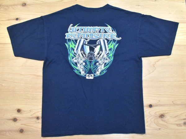 レアUSA古着 O'Reilly Auto Color カスタムペイント Tシャツ sizeXL 紺 車 カスタムカー 企業 ビッグシルエット 大きいサイズ アメリカ拍卖