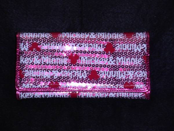 ミッキーマウス ミニーマウス ミッキー&ミニーの長財布 ピンク拍卖