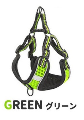 【ハーネス リード グリーン Lサイズ】犬 胴輪 おしゃれ 脱げない 簡単 小型犬 中型犬 大型犬 散歩 ペット拍卖