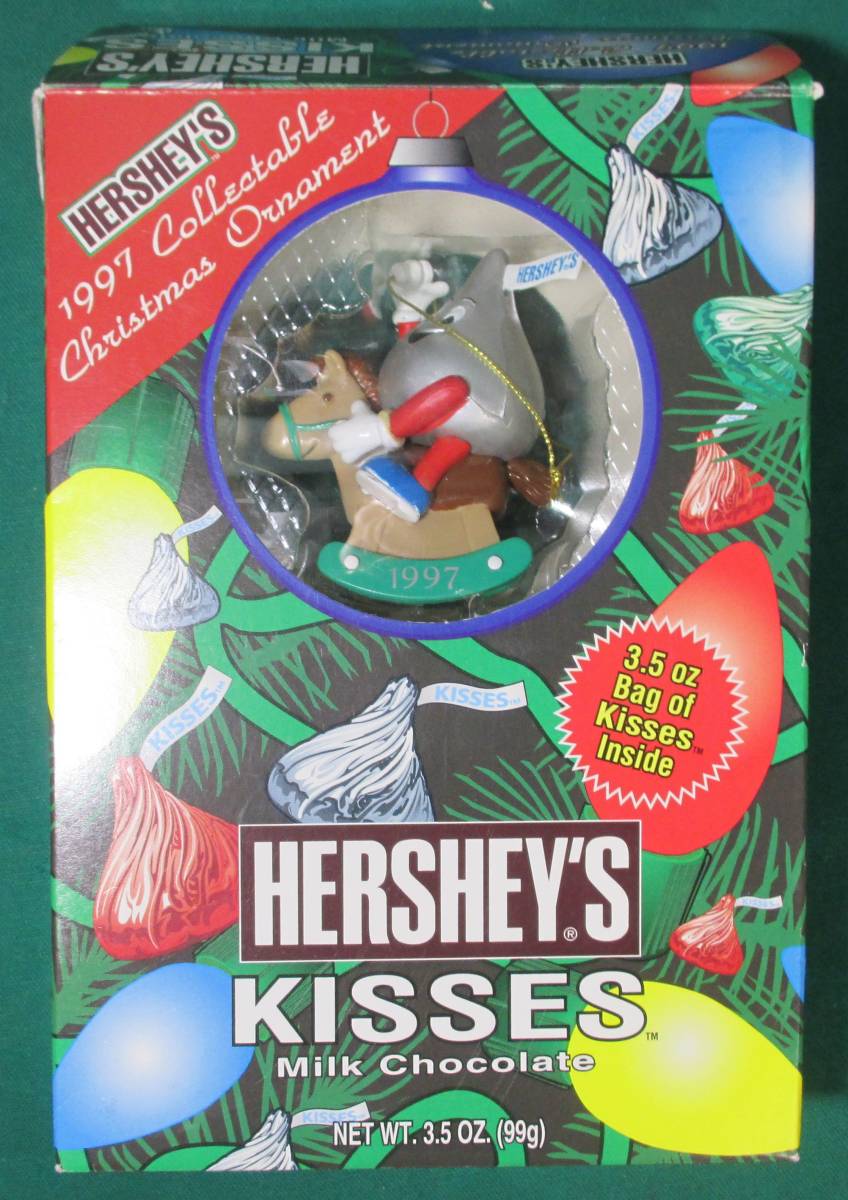 【希少 外箱 有】HERSHEY'S KISSES ハーシーズ 1997 キス チョコ チョコレート 木馬 クリスマス フィギュア オーナメント 海外 拍卖