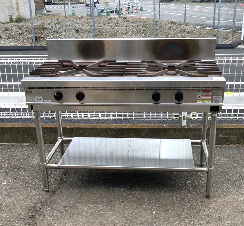 即決 2020年製 フジマック FGTNS126020 ガステーブル(内管式) 都市ガス用 二口コンロ 中古 厨房機器 幅1200 奥行600mm拍卖