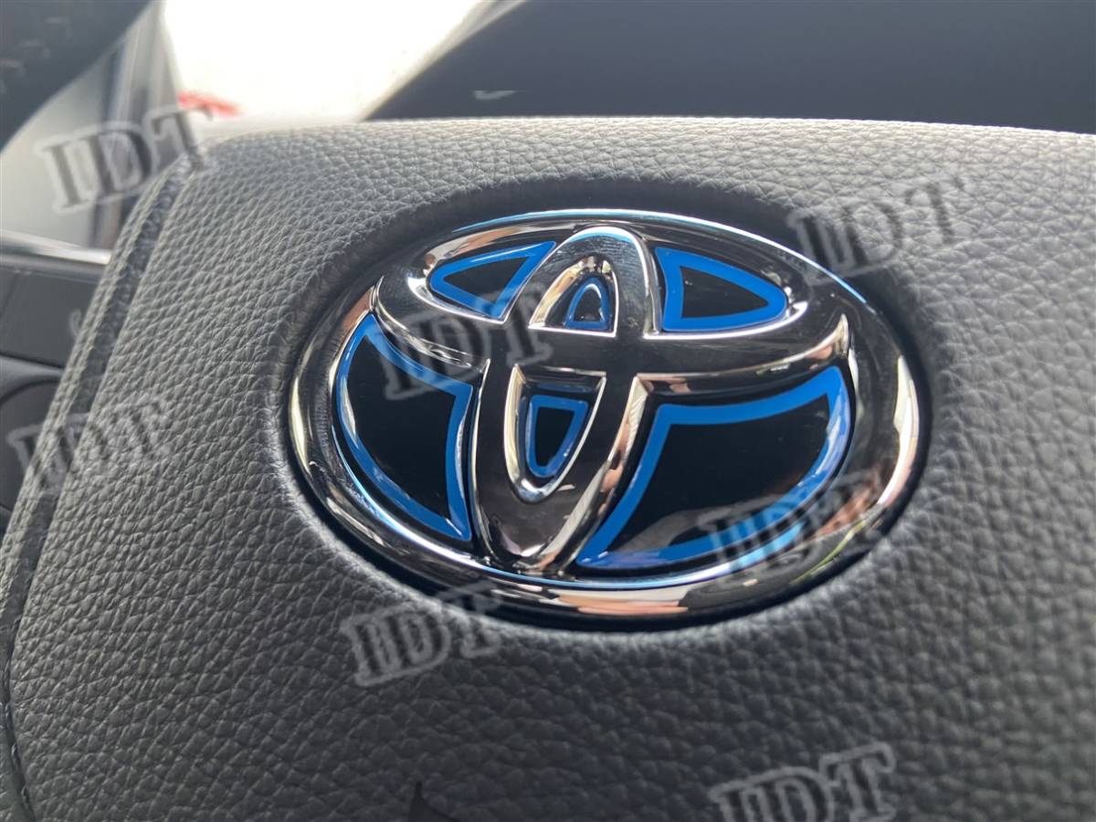 RAV4 MXAA50 AXAH50 ステアリング エンブレム シート ステッカー ハンドル 内装 ヒートブルー 青 3D拍卖