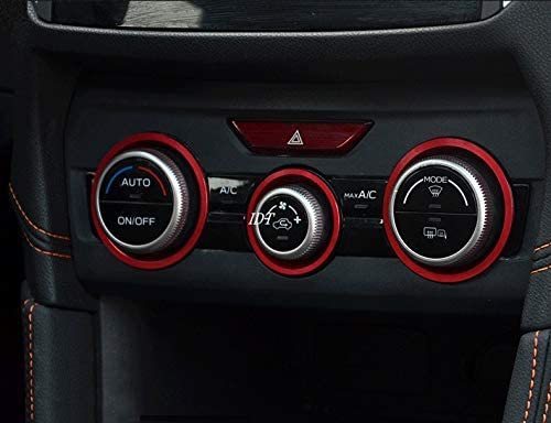 SK フォレスター エアコンダイヤルリング 赤B インテリアパネル ベゼル カバー 調整 ダイアル アルミ ハンドル モール ガーニッシュ XV拍卖