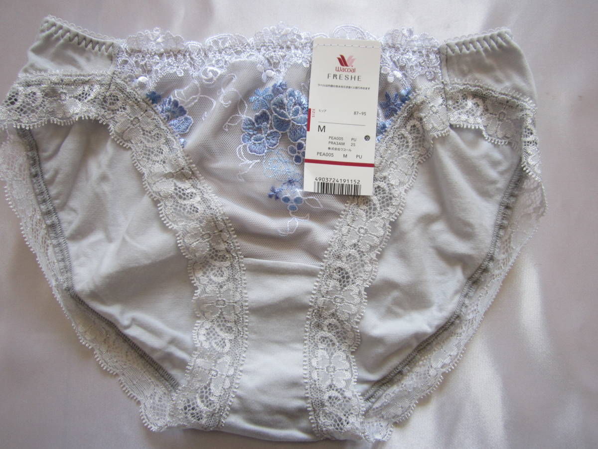 【ワコール】フレシィ まる胸ブラローズショーツ M ライトグレー拍卖