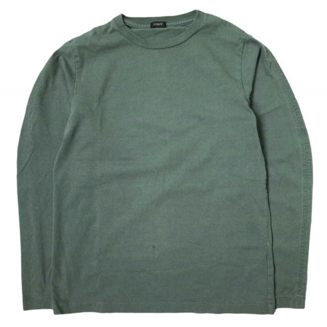 LOEFF ロエフ 日本製 クルーネックロングスリーブTシャツ 1612-699-4498 Free OLIVE 長袖 ソリッド カットソー トップス lc31900拍卖