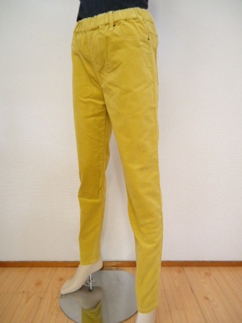 【KCM】pt6-7332100402-05L★新品★【アナザーブランチ】レディース コーデュロイパンツ イエロー系 L オリーブ デ オリーブ拍卖