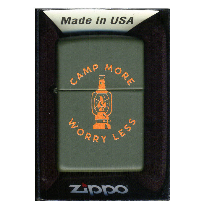 ジッポー オイルライター Camp More Worry Les Z221-104599&ギフトボックスセット(オイル+フリント+BOX)拍卖
