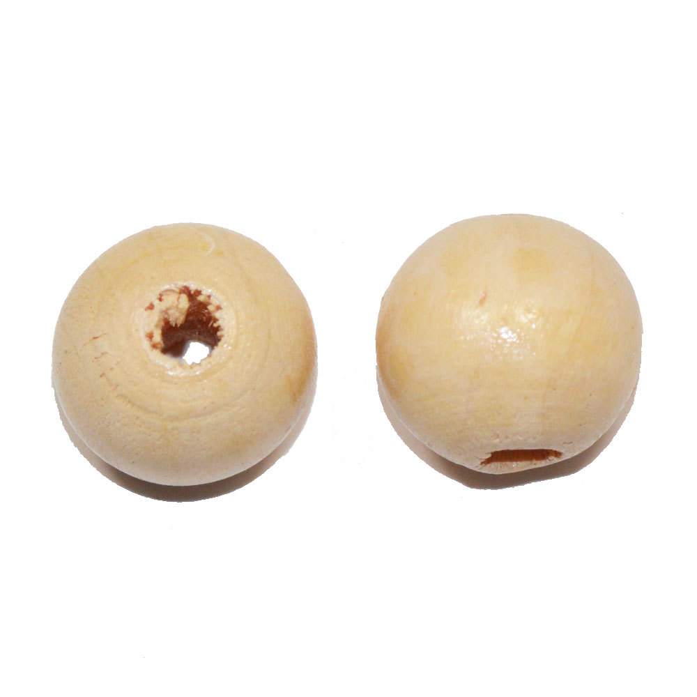 ウッドビーズ 丸型ラウンド NO4 11.5×10.5mm ナチュラル 10コ入り拍卖