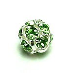 ボールロンデル 8mm ペリドット シルバー くす玉 ロンデル拍卖