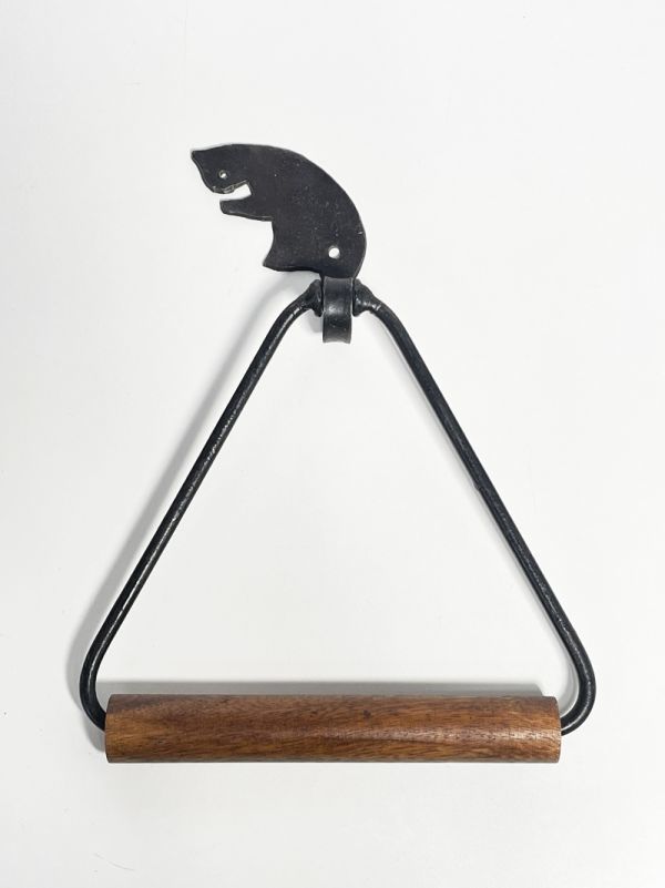 新品 タオルハンガー ネコ 猫 アイアン ウッド タオル掛け トライアングル おしゃれ かわいい キッチン 洗面所 トイレ バス インテリア拍卖