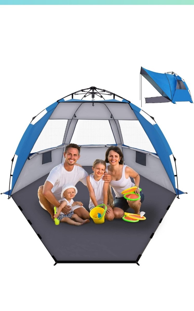 特大 4-5人用 ワンタッチテント サンシェードテント 前室フロントシート ビーチテント ワンタッチ フルクローズ ポップアップ 簡単拍卖