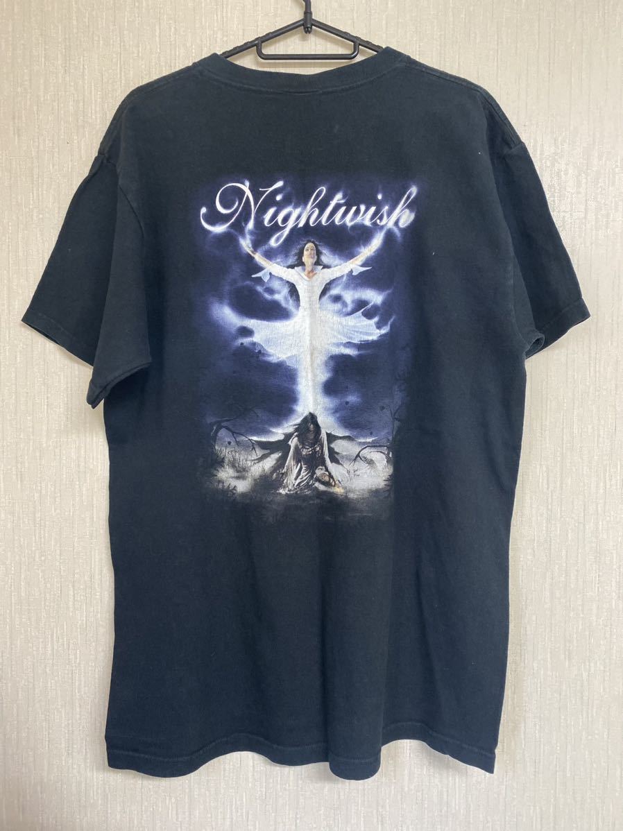 激レア当時物Nightwish Tシャツ ヴィンテージ ブラック バンドTシャツ ナイトウィッシュ SLAYER サイズL フルーツタグ拍卖