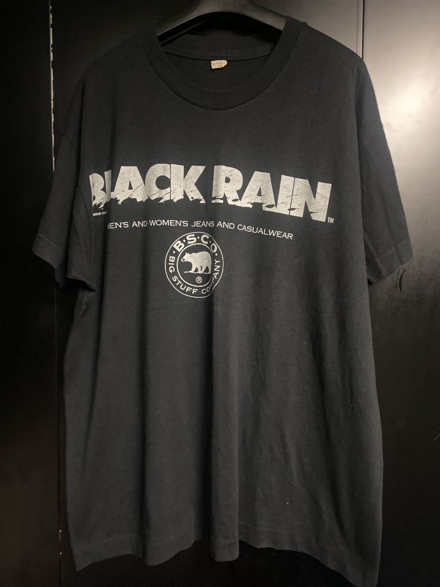 激レア80'S 映画 BLACK RAIN Tシャツ ヴィンテージ ブラック 映画Tシャツ ブラックレイン 松田優作 コピーライト USA製 高倉健 拍卖