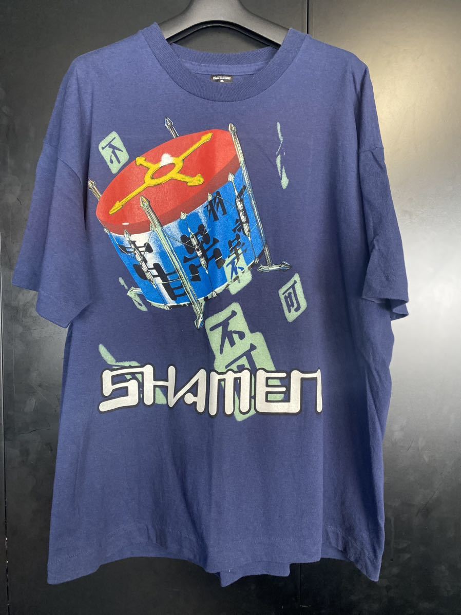 激レア90'S THE SHAMEN Boss Drum Tシャツ ヴィンテージ サイズXL バンドTシャツ USA製 当時物 シングルステッチ 拍卖