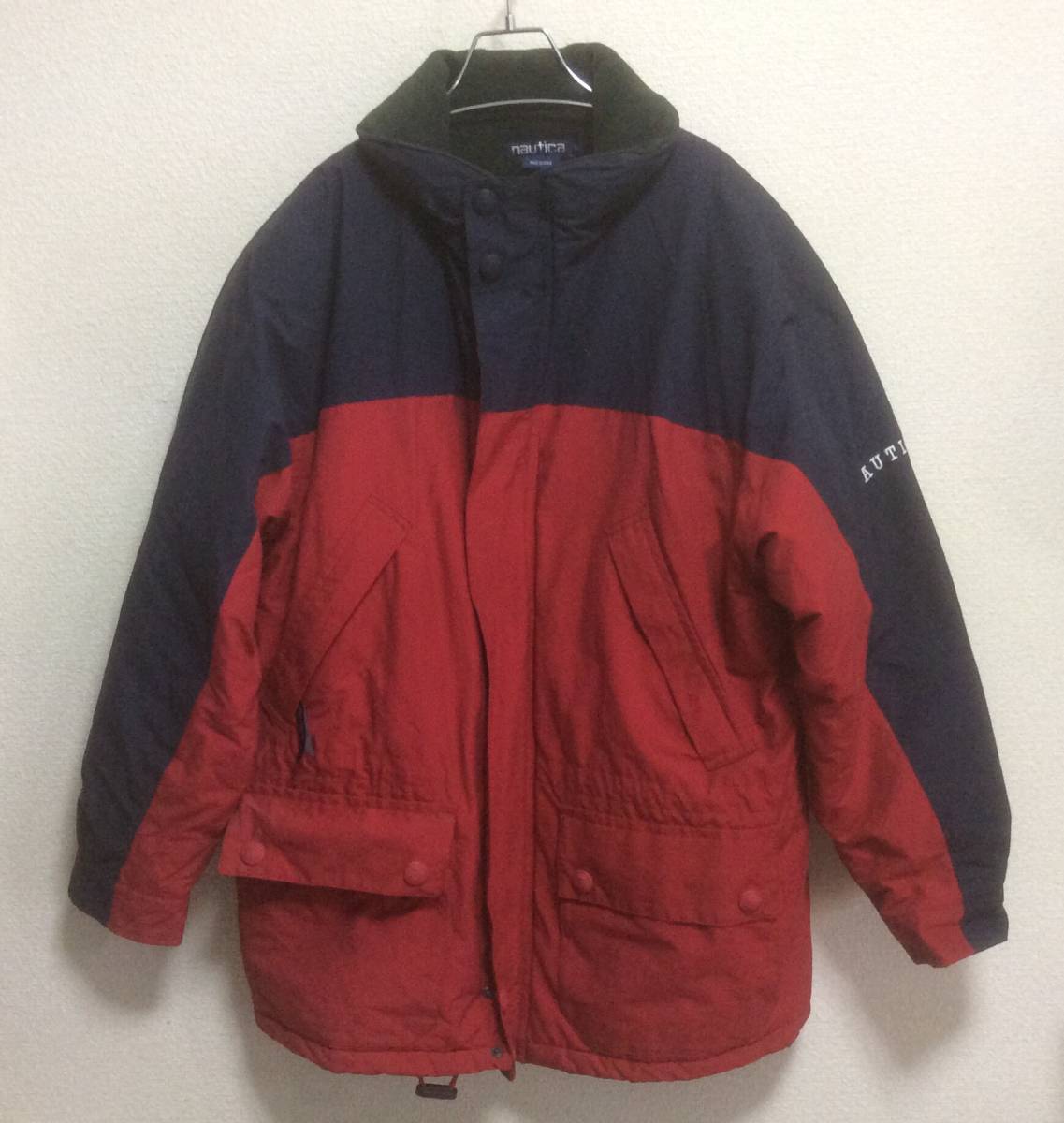 美品 ノーティカ NAUTICA ブルゾン ジャケット 刺繍 セーリング EXPEDITION L 裏フリース フード付き拍卖