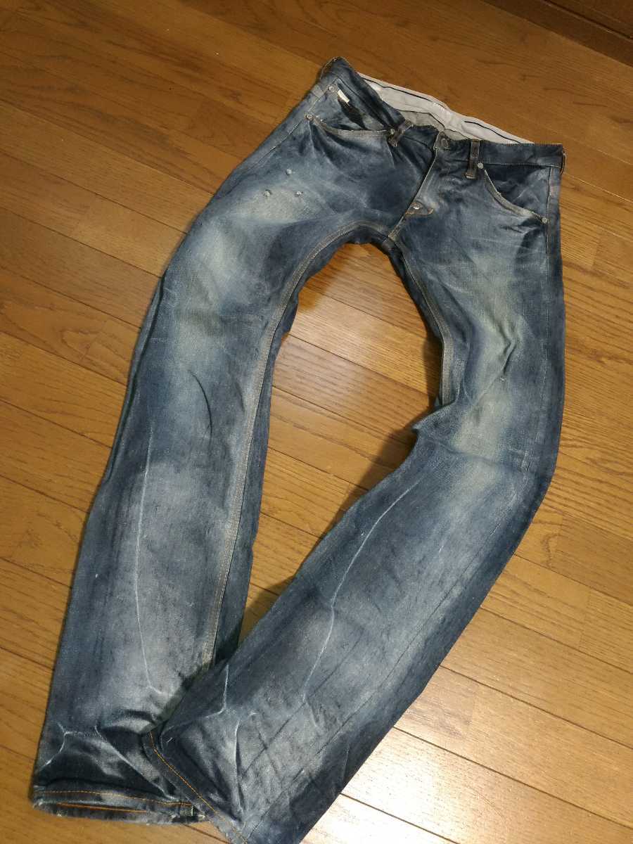 FACTOTUM ファクトタム /ストレッチ セルビッチ デニムパンツ size 29 / USED加工 メンズ 日本製 赤耳拍卖