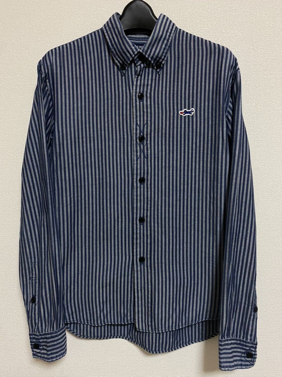 TIGRE BROCANTE ティグルブロカンテ インディゴ染め ストライプ ボタンダウンシャツ サイズ1拍卖