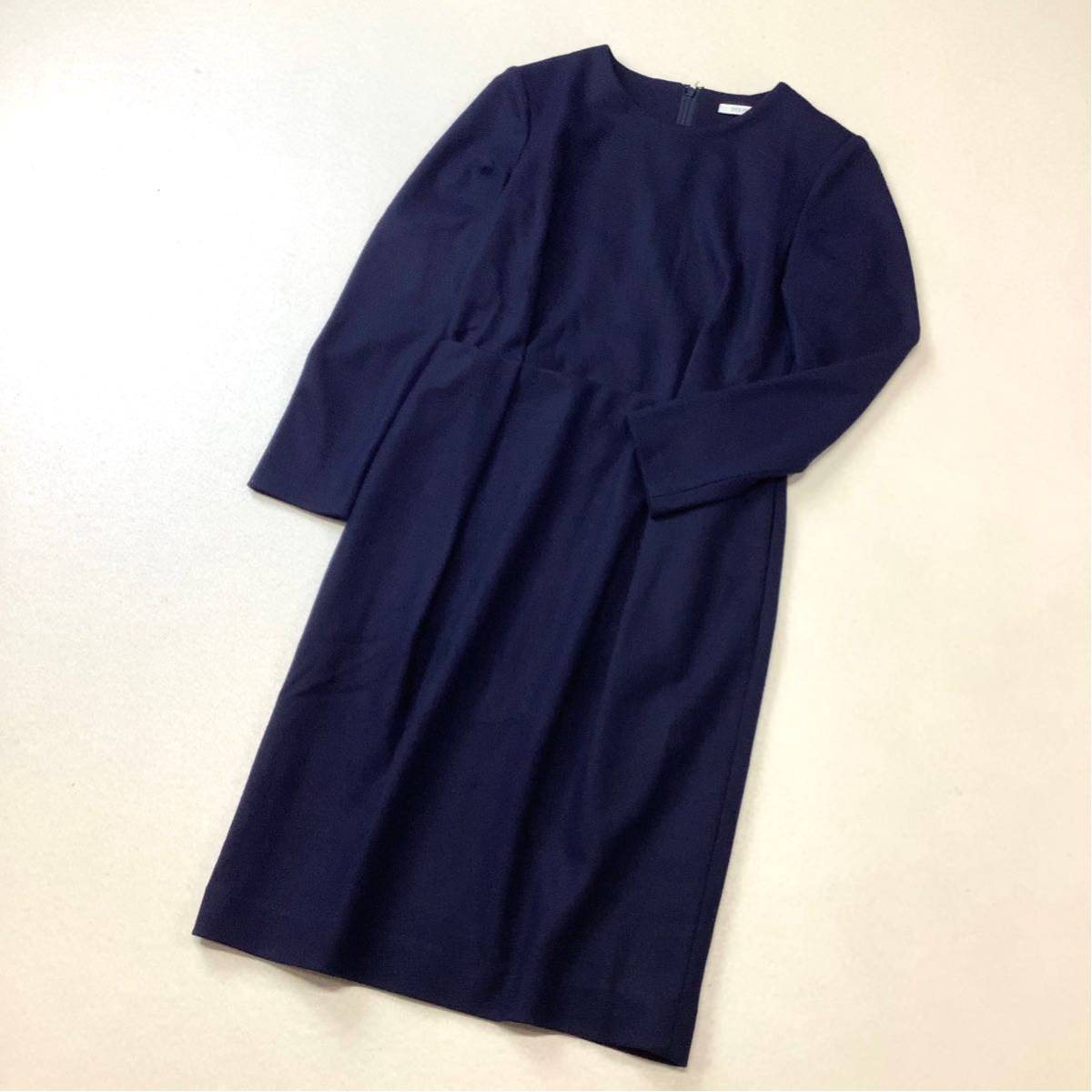 美品 DES PRES デプレ トゥモローランド ウール ワンピース ネイビー レディース 36 S ネイビー 抜群なシルエット拍卖