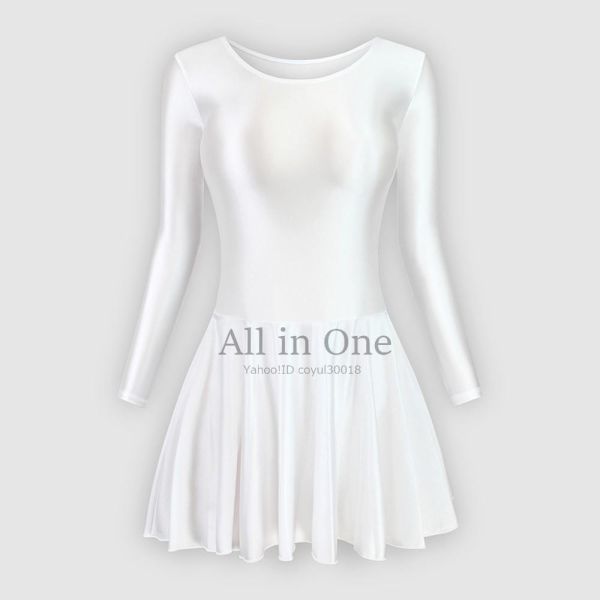 82-60-67 超艶々 光沢シルキー レオタード コスチューム【CLOUD WHITE,サイズL】体操服 バレエ コスプレ セクシー レースクイーン.1拍卖