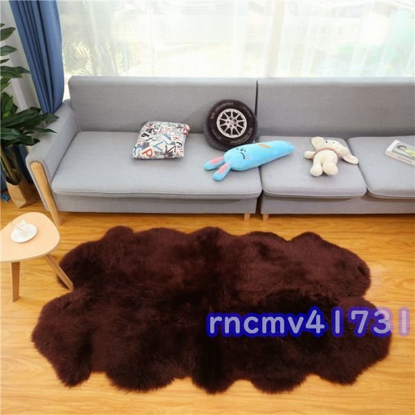 「81SHOP」高品質 長毛 ピースラグ ムートンラグ 4P/100*200 天然羊毛 天然ムートン100% 防ダニ抗菌加工 最高級ムートンフリースラグマット拍卖