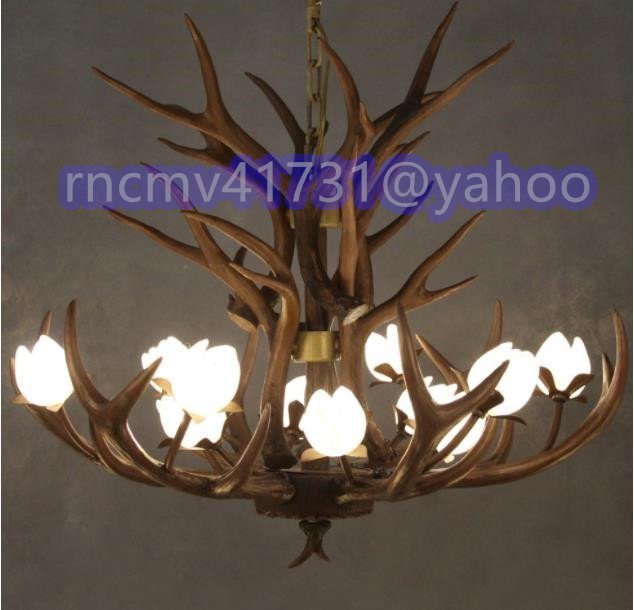 「81SHOP」爆売り!人気推薦 高級感溢れる★カフェみたい 鹿の角 シャンデリア ライト天井照明 照明器具 12灯拍卖