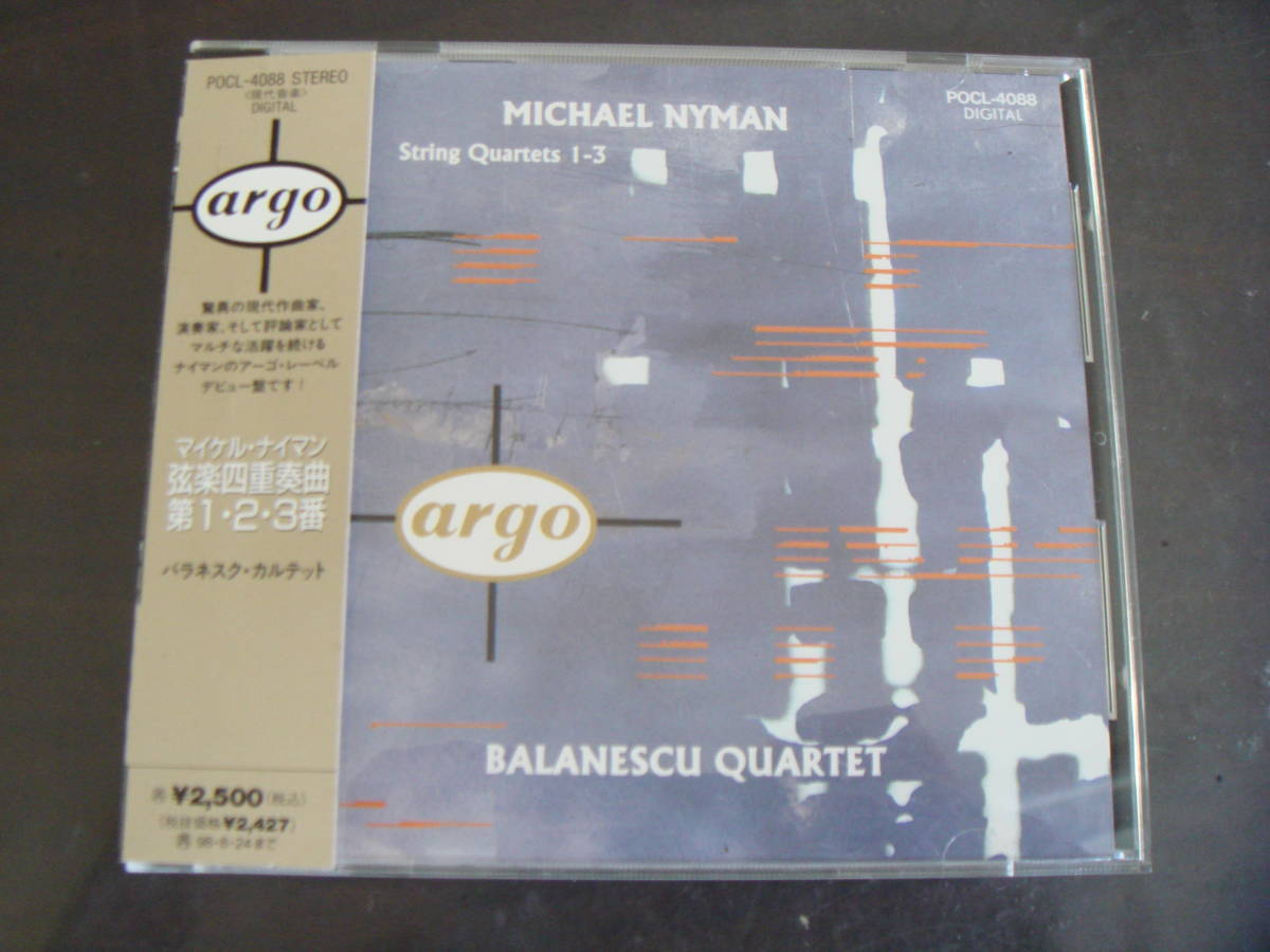 CD MICHAEL NYMAN/STRING QUATETS 1-3 マイケル・ナイマン/弦楽四重奏曲第1・2・3番 バラネスク・カルテット拍卖