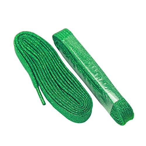 靴ひも SHOE LACE シューレース プリント 靴ヒモ スニーカー (ラメ・グリーン)拍卖