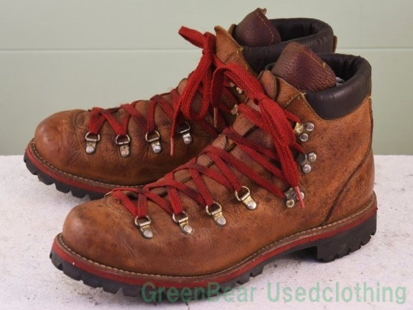 U306◆USA製【sheboy gan】ビンテージ トレッキングブーツ ワイズ細め 良い味 茶 ブラウン メンズ 10M 28cm拍卖